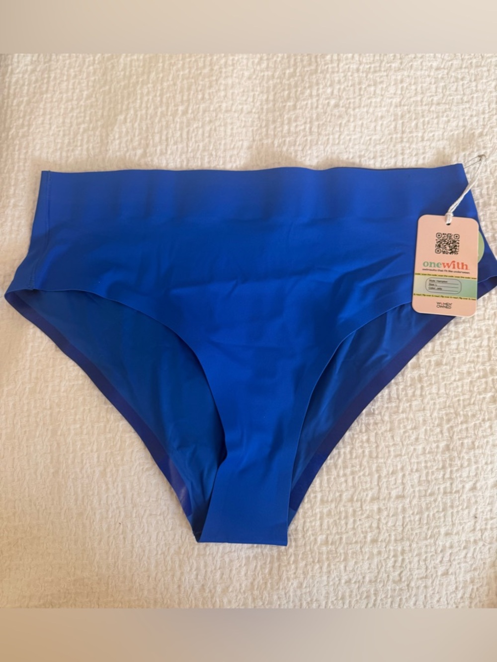 OneWith - Hampton Royal Blue High-Waist Bikini Bottom